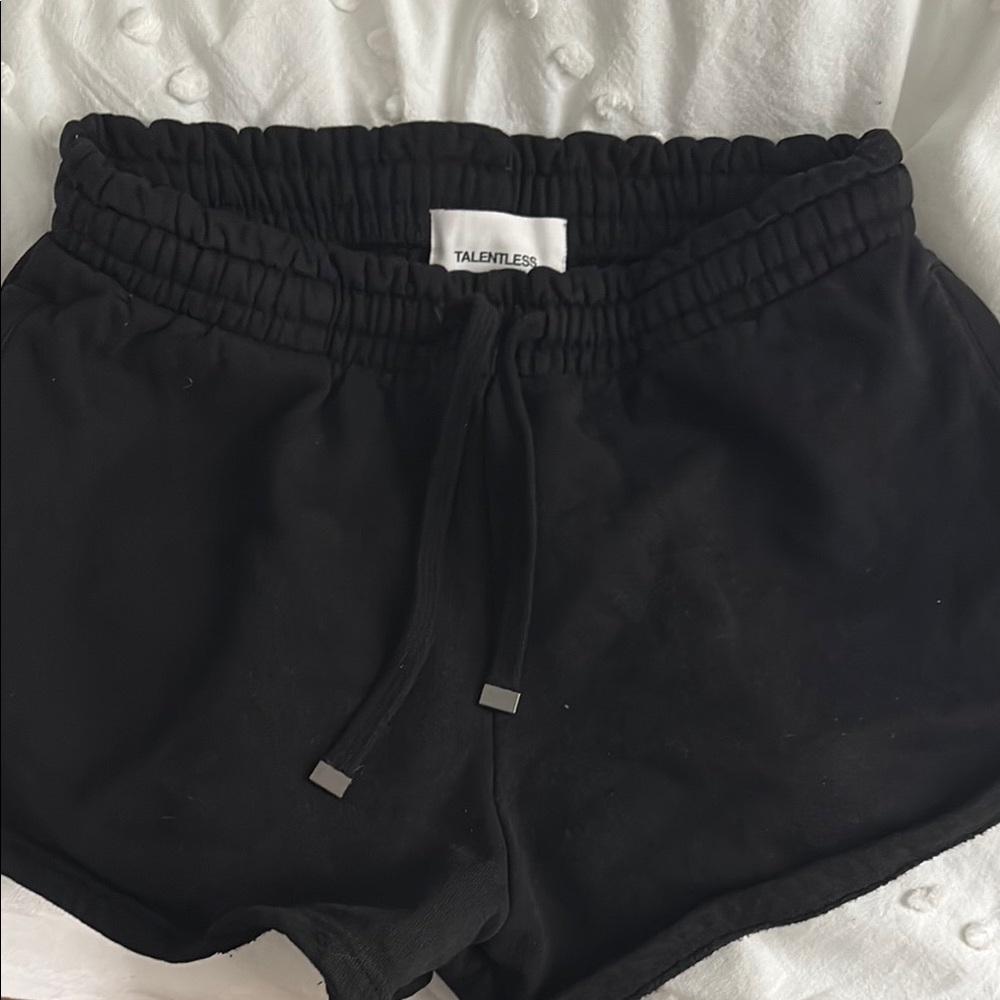 Talentless Black Athletic Shorts with Elastic Waistband